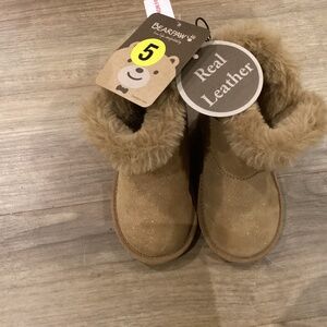 Bear paw Toddler Julia Suede Chestnut GlitterBoots Size 5